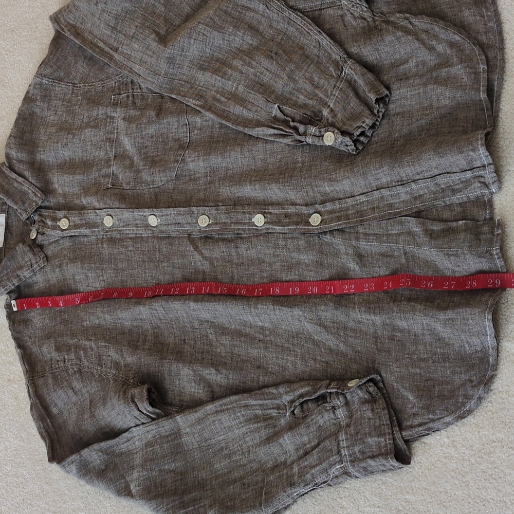 CP Shades tunic button up Shirt pocket semi sheer Coastal… - Picture 11 of 12